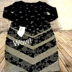 Elegant Lularoe Debbie Dress Size XL BNWT Black Silver